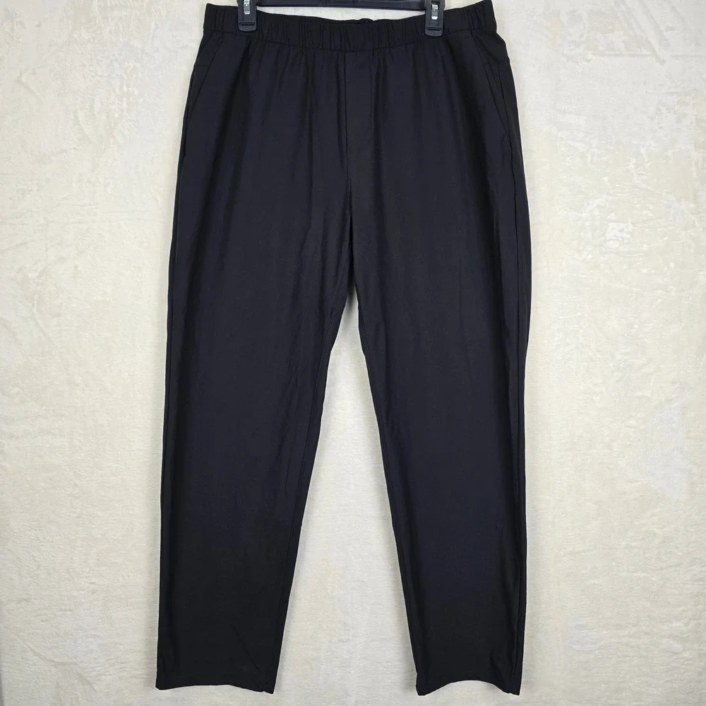 Lululemon ABC Pull-On Pant Mens Black Warpstreme Tapered Stretch Trousers Sz XL